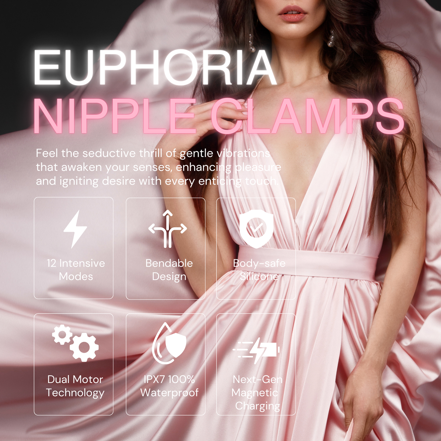 Euphoria Vibrating Nipple Clamps