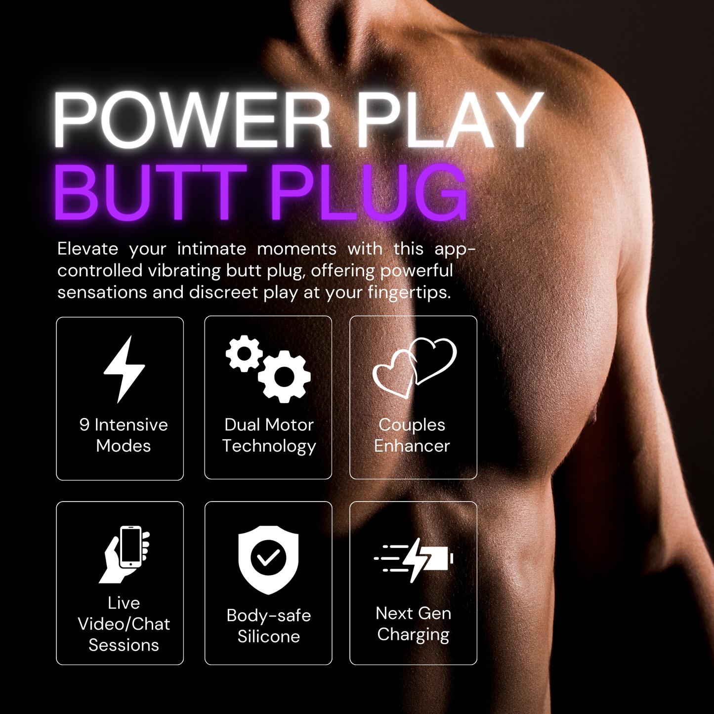 Power Play App Controlled Vibrating Butt Plug